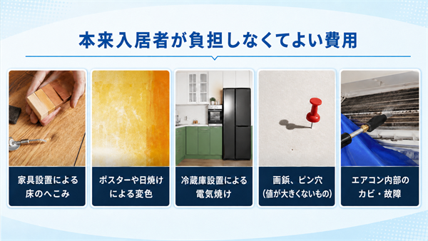 入居者が負担しなくていよい費用